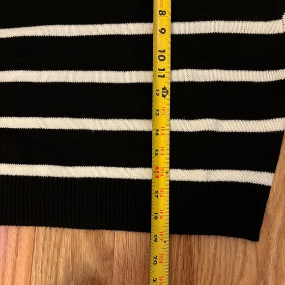 H&M | Black and White Striped Mock Neck Sweater | Small - Picture 5 of 7